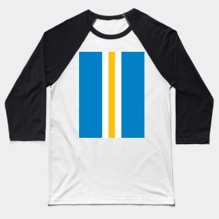 Retro American Football Stripes LA Blue, White, Yellow Baseball T-Shirt